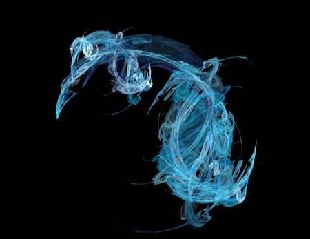 image of one Digital Fractal on Black Colorの写真素材