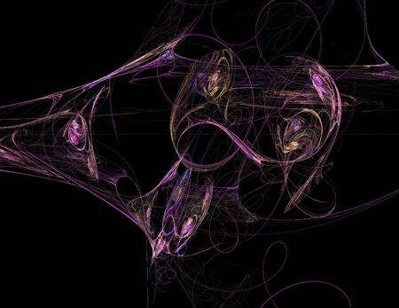 image of one Digital Fractal on Black Colorの写真素材