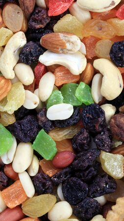 set of dried fruit at dry sunny summer dayの写真素材