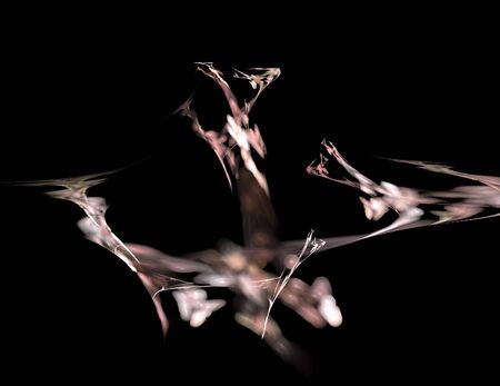 image of one Digital Fractal on Black Colorの写真素材