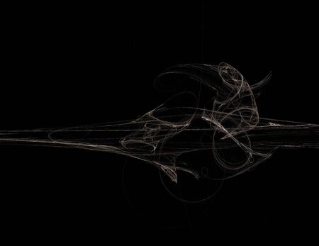 image of one Digital Fractal on Black Colorの写真素材