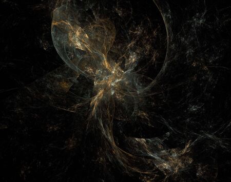 image of one Digital Fractal on Black Colorの写真素材