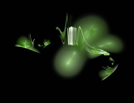 image of one Digital Fractal on Black Colorの写真素材