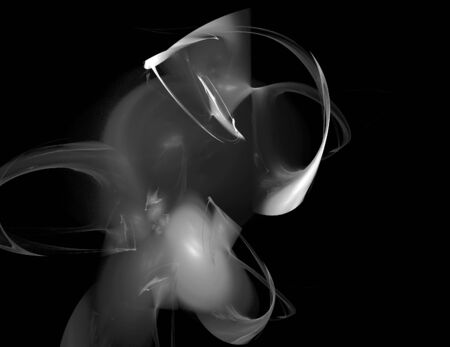 image of one Digital Fractal on Black Colorの写真素材