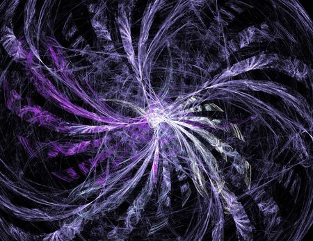 image of one Digital Fractal on Black Colorの写真素材