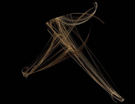 image of one Digital Fractal on Black Colorの写真素材