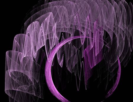 image of one Digital Fractal on Black Colorの写真素材