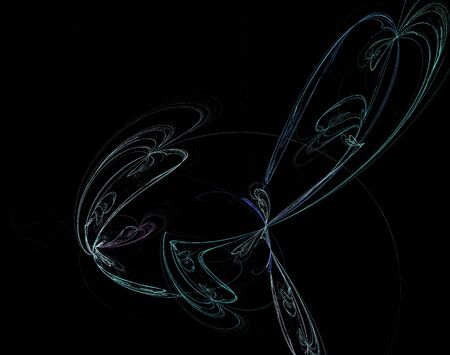 image of one Digital Fractal on Black Colorの写真素材