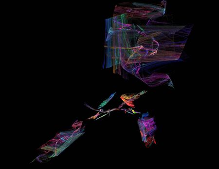 image of one Digital Fractal on Black Colorの写真素材