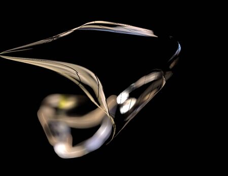 image of one Digital Fractal on Black Colorの写真素材