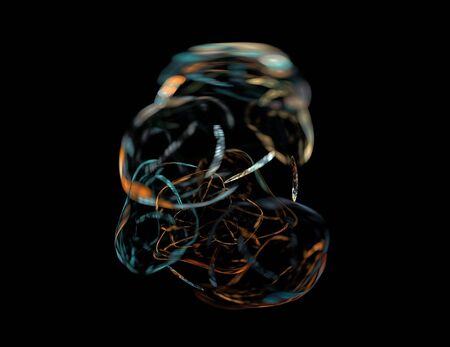 image of one Digital Fractal on Black Colorの写真素材