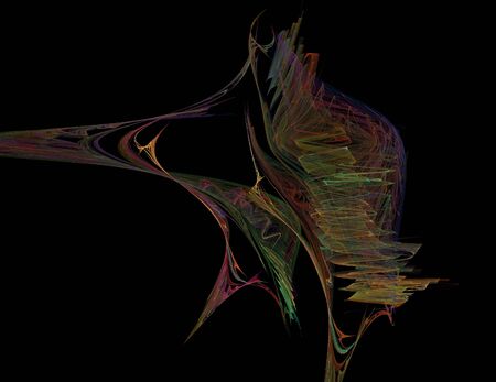 image of one Digital Fractal on Black Colorの写真素材