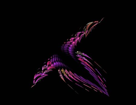 image of one Digital Fractal on Black Colorの写真素材