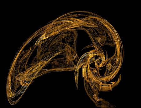 image of one Digital Fractal on Black Colorの写真素材