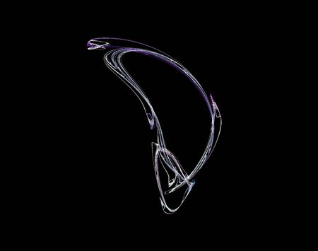 image of one Digital Fractal on Black Colorの写真素材