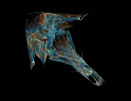 image of one Digital Fractal on Black Colorの写真素材