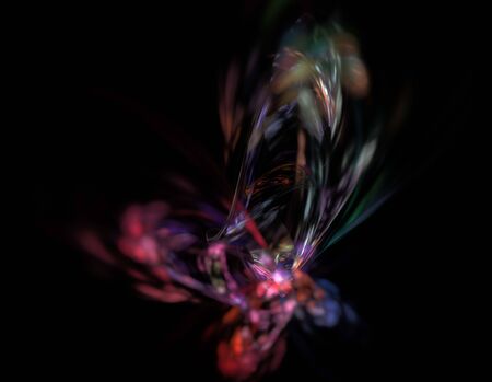 image of one Digital Fractal on Black Colorの写真素材