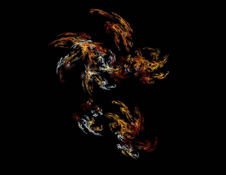 image of one Digital Fractal on Black Colorの写真素材
