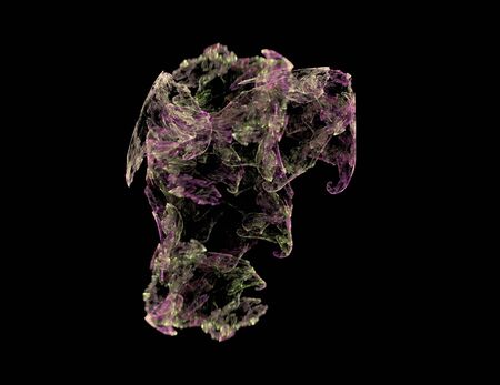 image of one Digital Fractal on Black Colorの写真素材