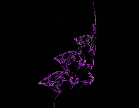 image of one Digital Fractal on Black Colorの写真素材