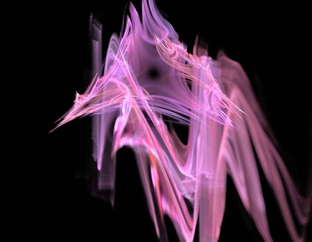 image of one Digital Fractal on Black Colorの写真素材