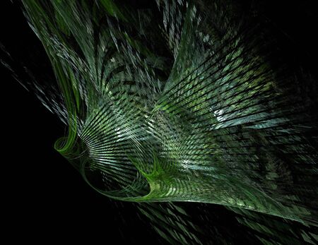 image of one Digital Fractal on Black Colorの写真素材