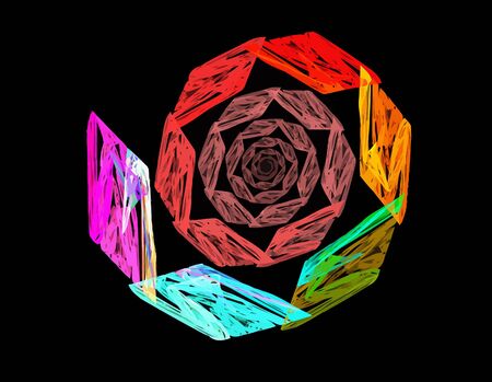 one Illustration of digital fractal with multicolorのイラスト素材