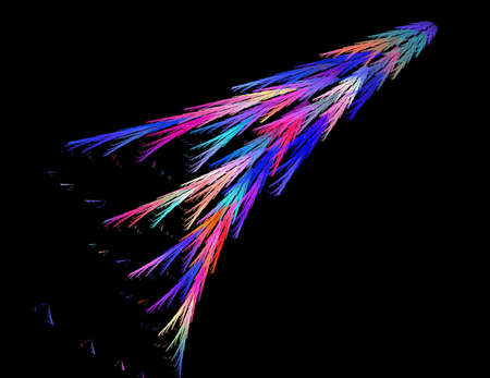 image of one Digital Fractal on Black Colorの写真素材