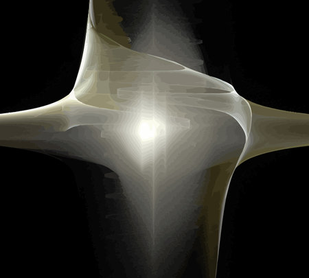 image of one Digital Fractal on Black Colorの写真素材