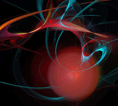 image of one Digital Fractal on Black Color