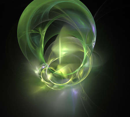 image of one Digital Fractal on Black Colorの写真素材