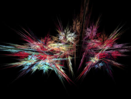 image of one Digital Fractal on Black Colorの写真素材
