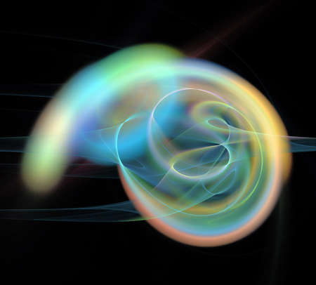 image of one Digital Fractal on Black Color