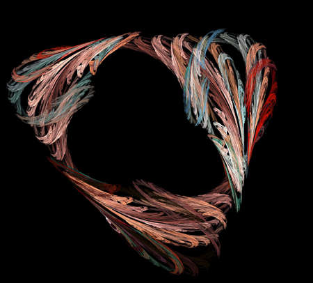 image of one Digital Fractal on Black Colorの写真素材