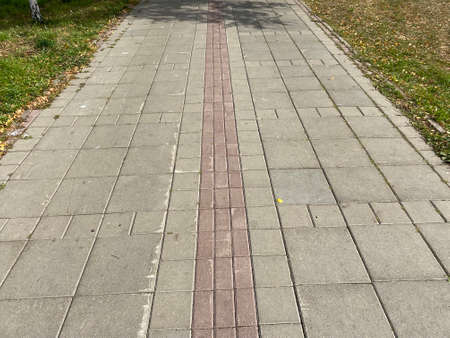 path in city park at dry sunny day