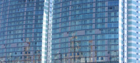 edge of sail office building at dry sunny summer day