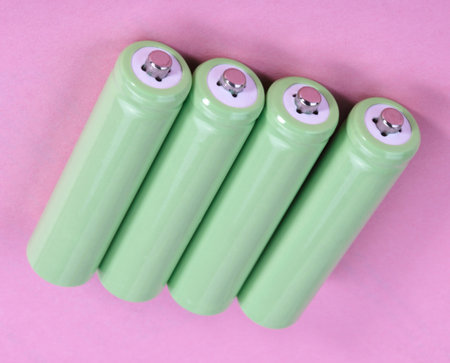 four electric batteriesの写真素材