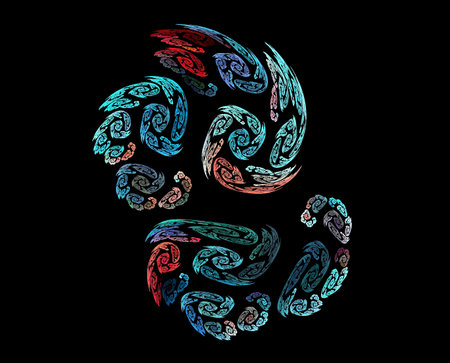image of one  Illustration of digital fractal