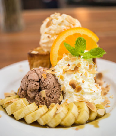 Banana honey toastの写真素材