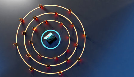 security and data protection concept, top view, 3D renderの写真素材