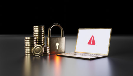 security and data protection concept, top view