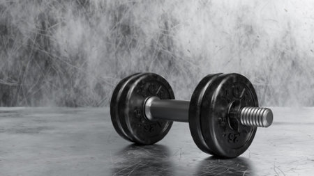Sport lifestyle concept with One Dumbbellsの写真素材