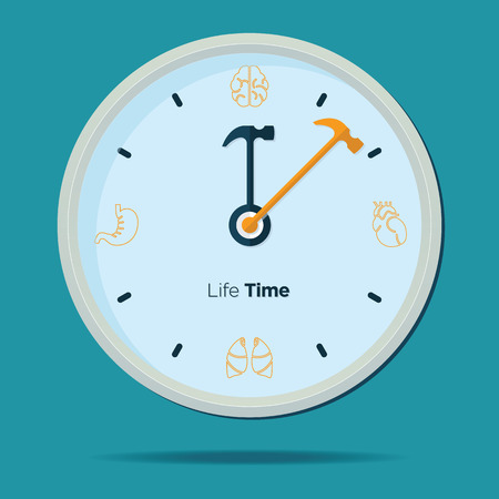 Health Clock  in Flat Designのイラスト素材