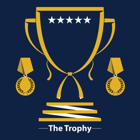 Trophy Cup Flat Iconのイラスト素材