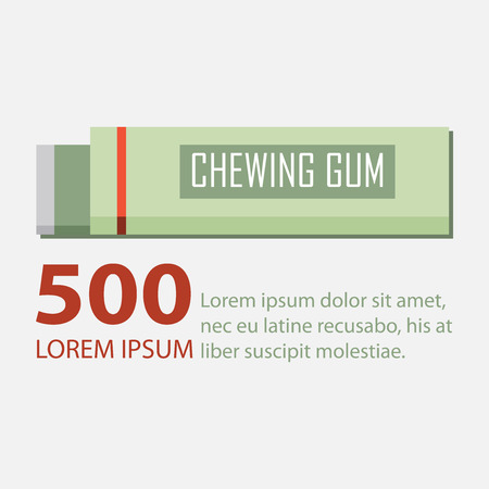 Chewing gum in flat design.のイラスト素材