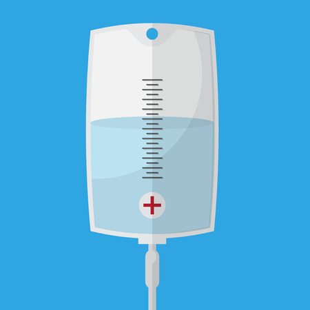 Saline bag flat iconのイラスト素材