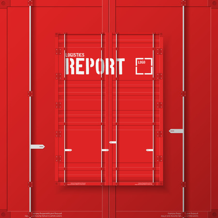 Logistic transport business corporate Identity Templates for flyers brochure. Annual report cover abstract style on container background in a4 size. Cargo logistic industry.のイラスト素材