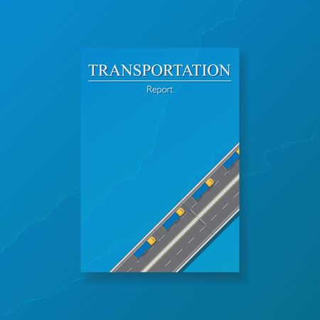 Logistic transport business corporate Identity Templates for flyers brochure. Annual report cover abstract style on container background in a4 size. Cargo logistic industry. Vector Illustration.のイラスト素材