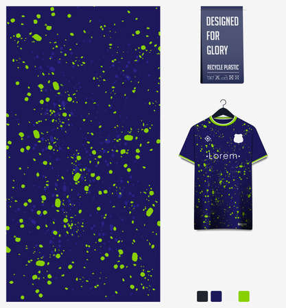 Soccer jersey pattern design.  Abstract pattern on blue background for soccer kit, football kit or sports uniform. T-shirt mockup template. Fabric pattern. Abstract background.のイラスト素材