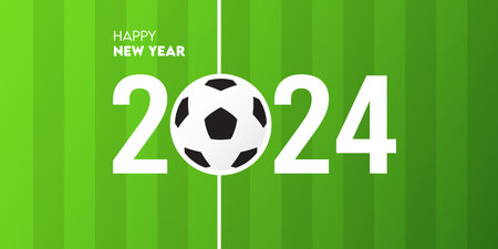 Creative 2024 happy new year celebration greeting card and social media post or banner design...
